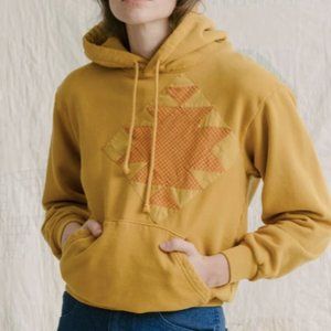 Patchwork Gold Overdye Hoodie Sweatshirt XS